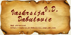 Vaskrsija Dabulović vizit kartica